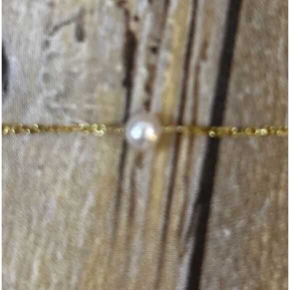 Floating Pearl Necklace 14k Gold Chain RCI 8 Pearls 2.36 Grams 17 Inches Long - Picture 14 of 16